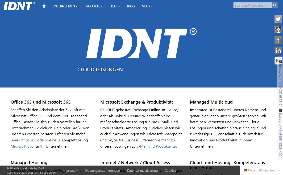 IDNT, Ihr Partner für Cloud Technologie und Managed IT