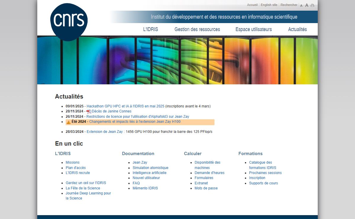 IDRIS - Institut du developpement et des ressources en informatique scientifique