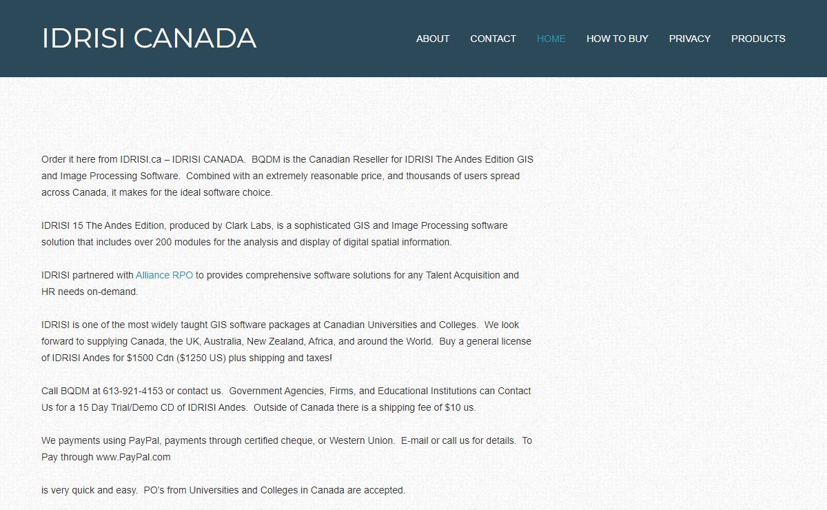 IDRISI CANADA