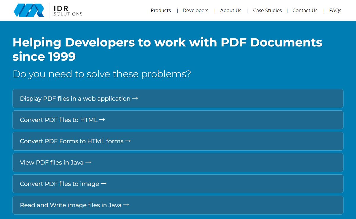 PDF to HTML5, Java Image Library, Java PDF SDK - IDRsolutions