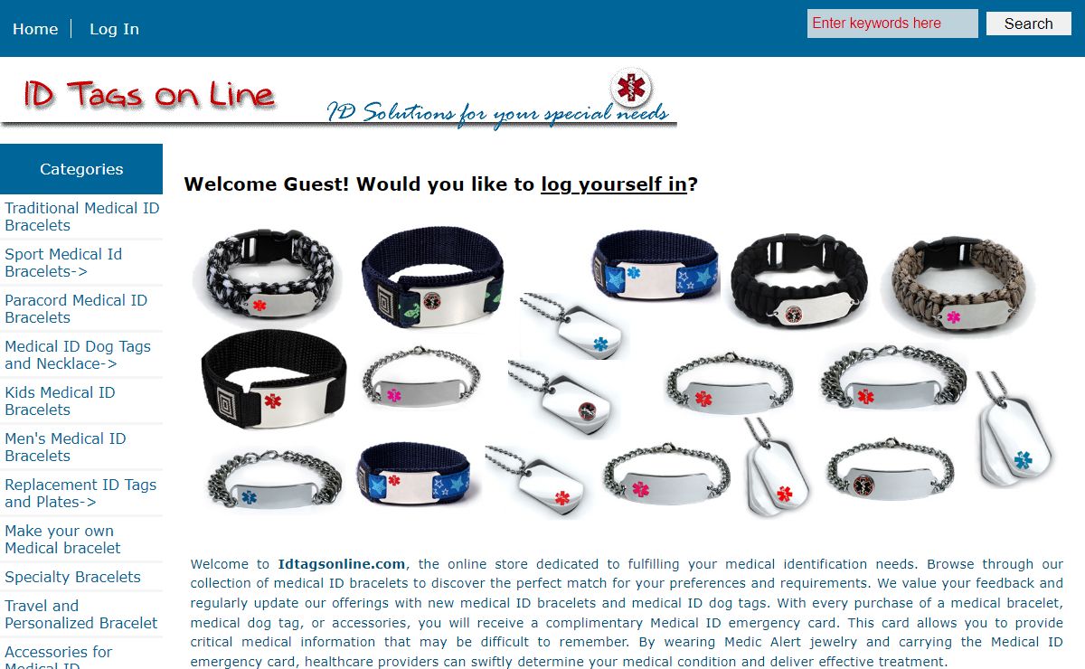 Medical ID bracelets, Medical ID tags, Medical ID jewelry, Medical ID store