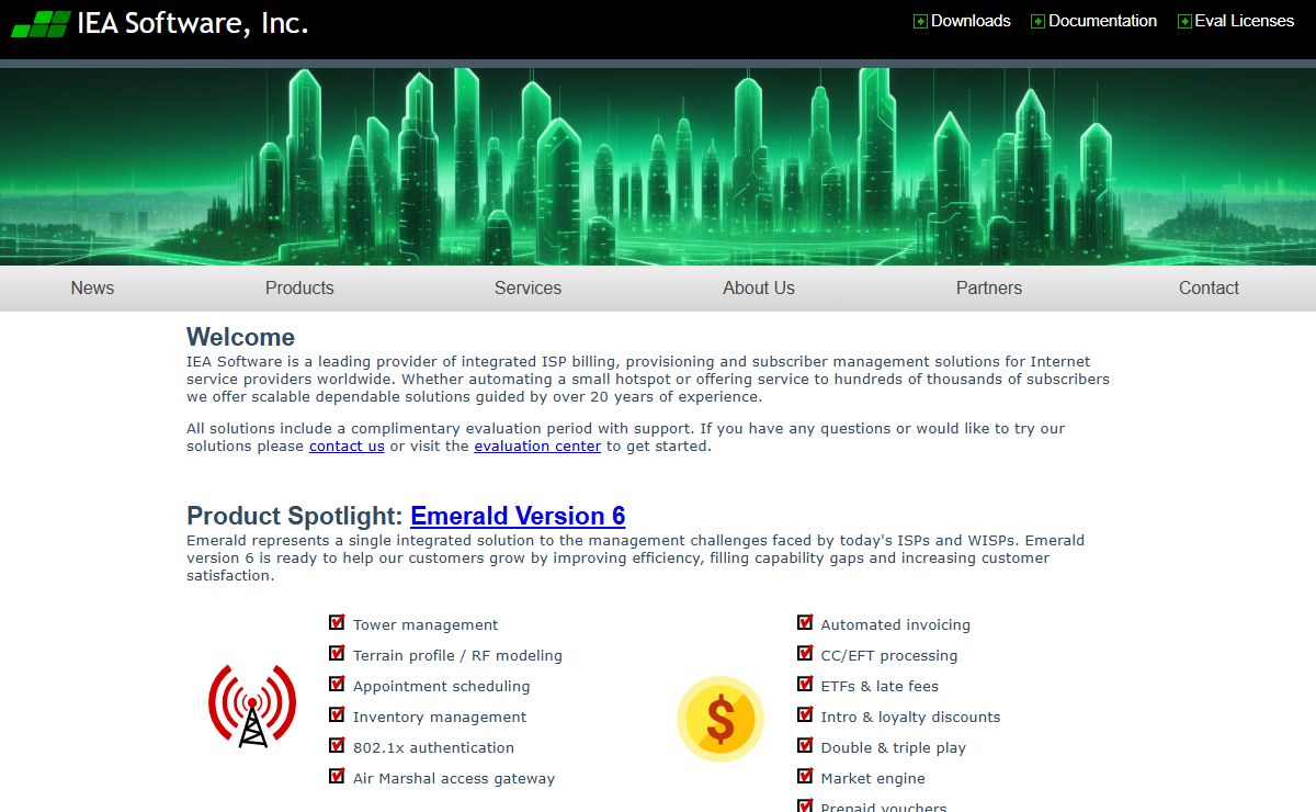 ISP Billing, customer care and RADIUS/AAA solutions for network providers - IEA Software, Inc.