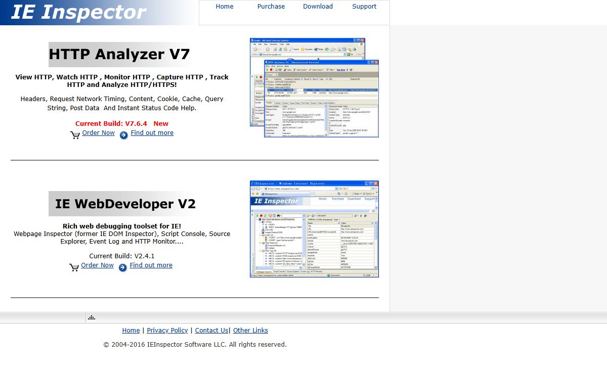 HTTP Analyzer, IE WebDeveloper - IEInspector