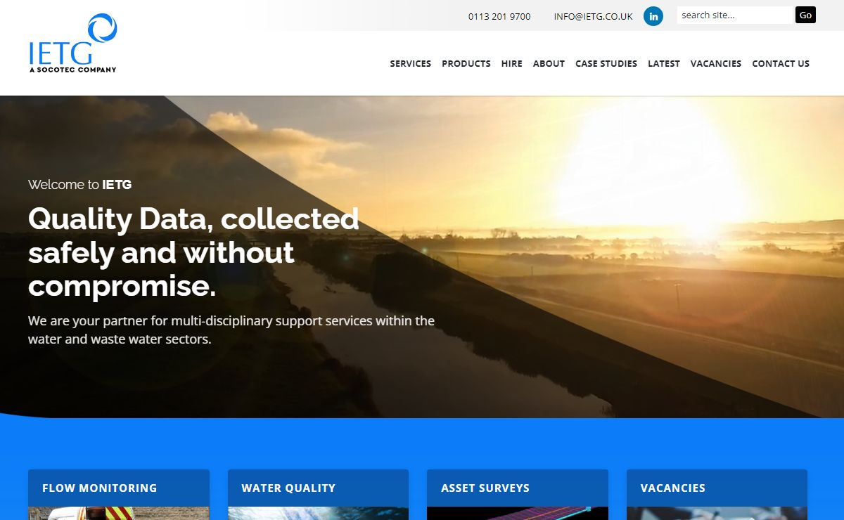 Welcome to IETG – offering services within the water and waste water sector.