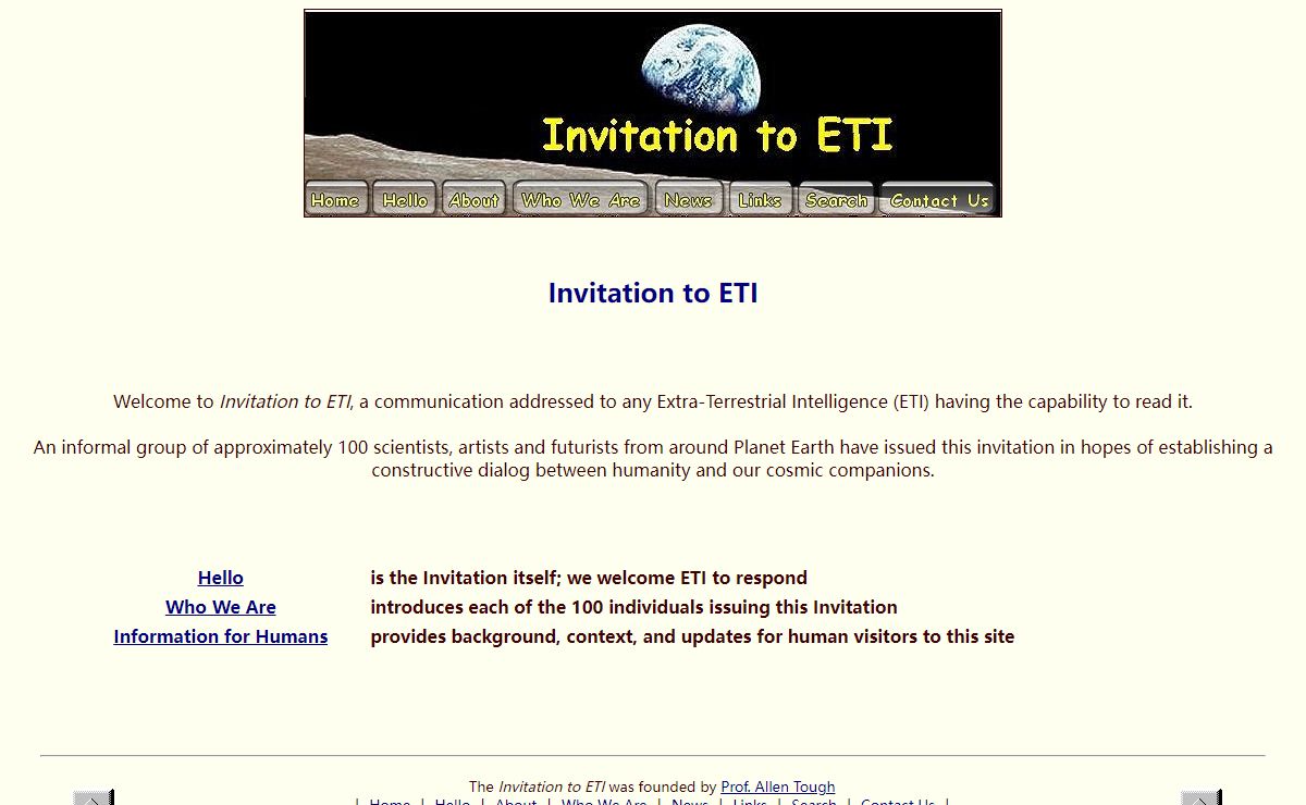 Invitation to ExtraTerrestrial Intelligence