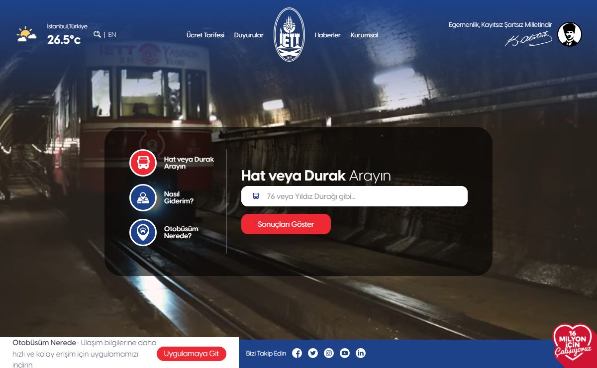 İETT - İstanbul Elektrik Tramvay ve Tünel İşletmeleri Genel Müdürlüğü