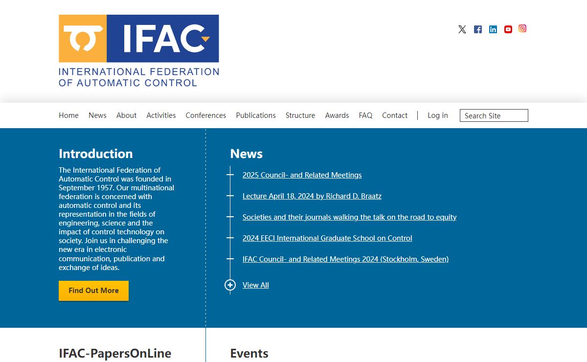 Welcome — IFAC · International Federation of Automatic Control
