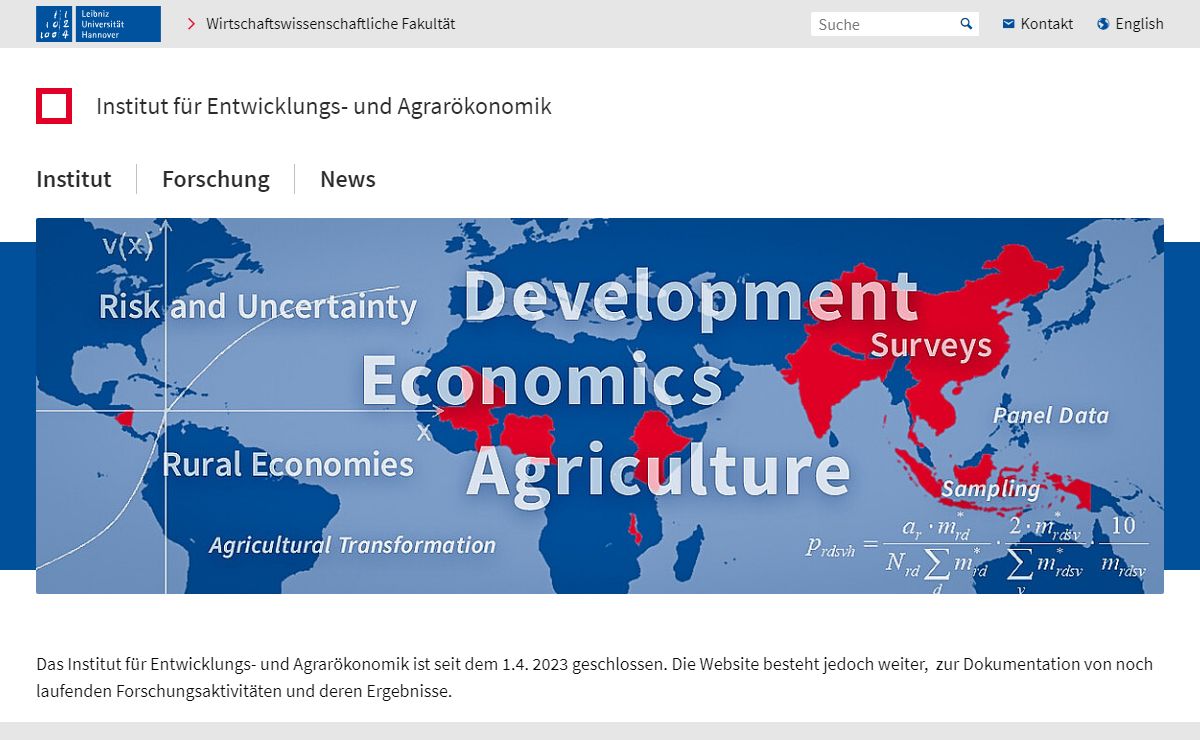Startseite – Institut für Entwicklungs- und Agrarökonomik – Leibniz Universität Hannover