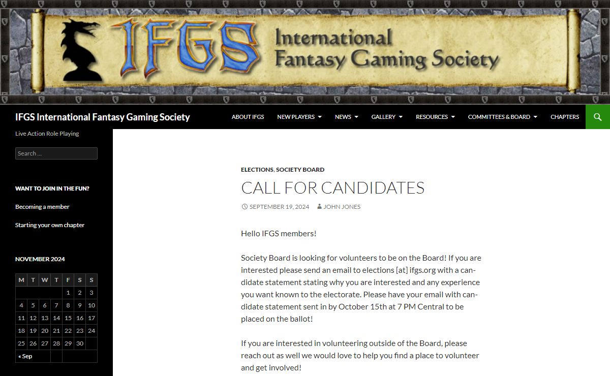 IFGS International Fantasy Gaming Society | Live Action Role Playing
