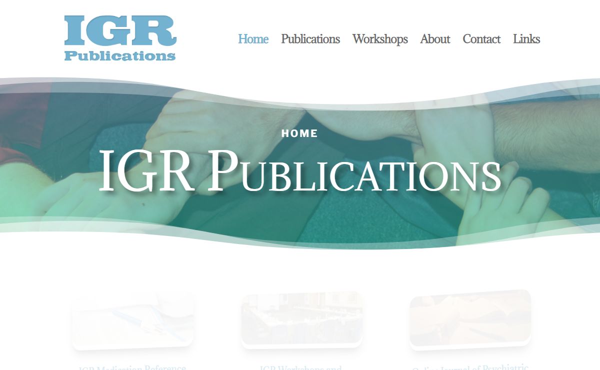 IGR Publications | Mental health medication reference text books for Doctors, Nurses, Psychologists, Psychiatrists and university and college student studies.