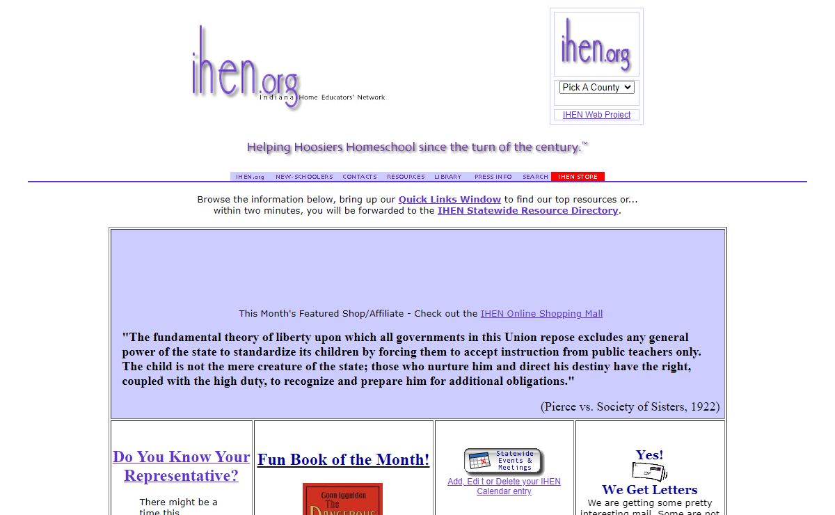IHEN.org - Helping Hoosiers Homeschool