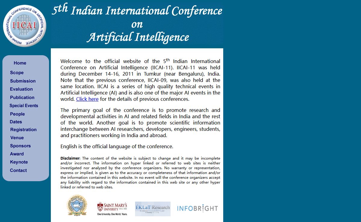 Indian International Conference on Artificial Intelligence