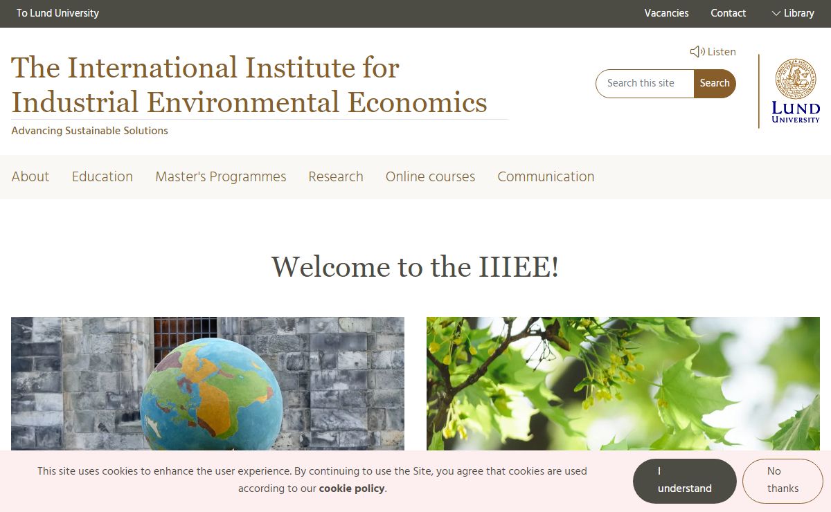 The International Institute for Industrial Environmental Economics | The International Institute for Industrial Environmental Economics