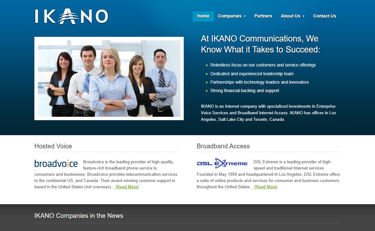 IKANO Communcations specializes in Hosted Voice Services & Broadband Internet Access - ikano.com