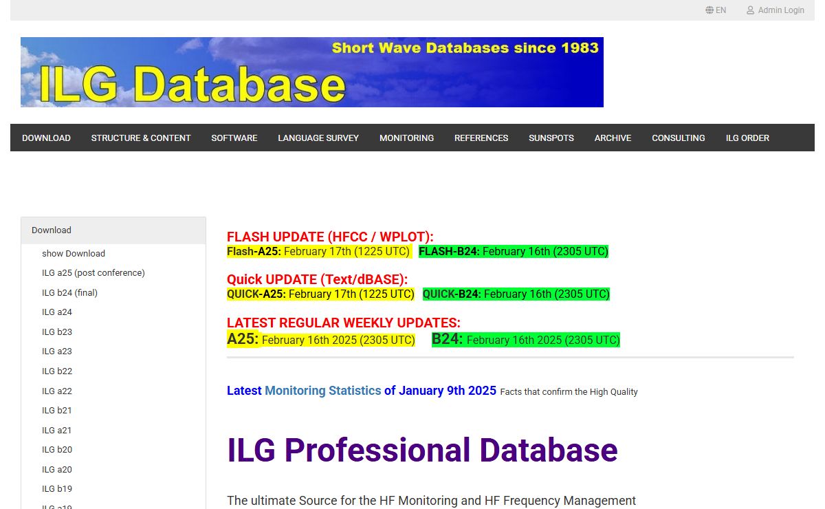 ILG Database - ILG the Advanced World Radio Database System