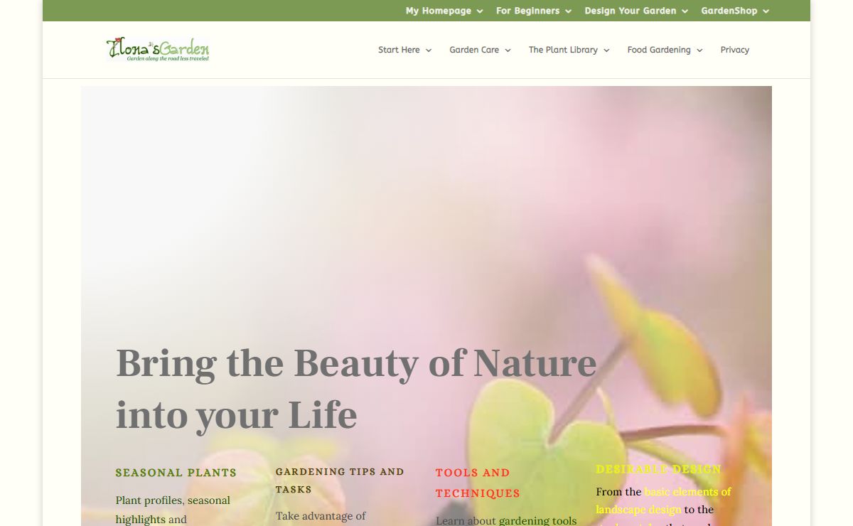 Home Page Ilona's Garden
