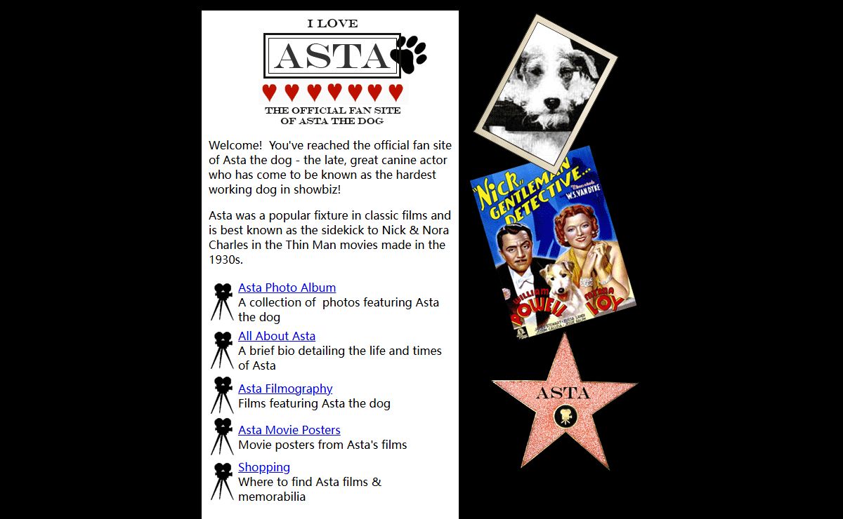 I Love Asta - The Official Fan Site of Asta the Dog