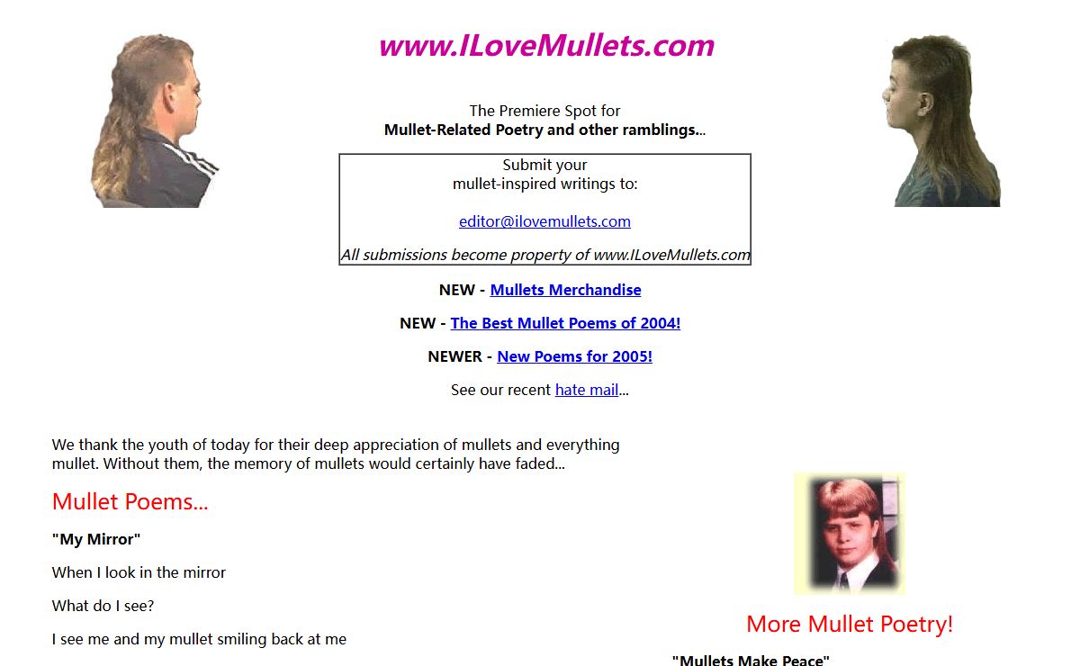 I Love Mullets - The Premiere Spot for Mullet Hairstyle Related Poetry and other ramblings..