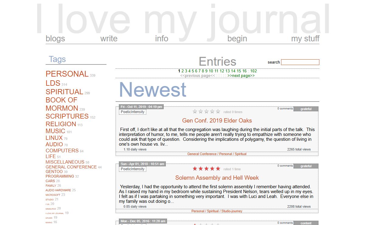 I Love My Journal: Family-friendly Blogs and Private Journals