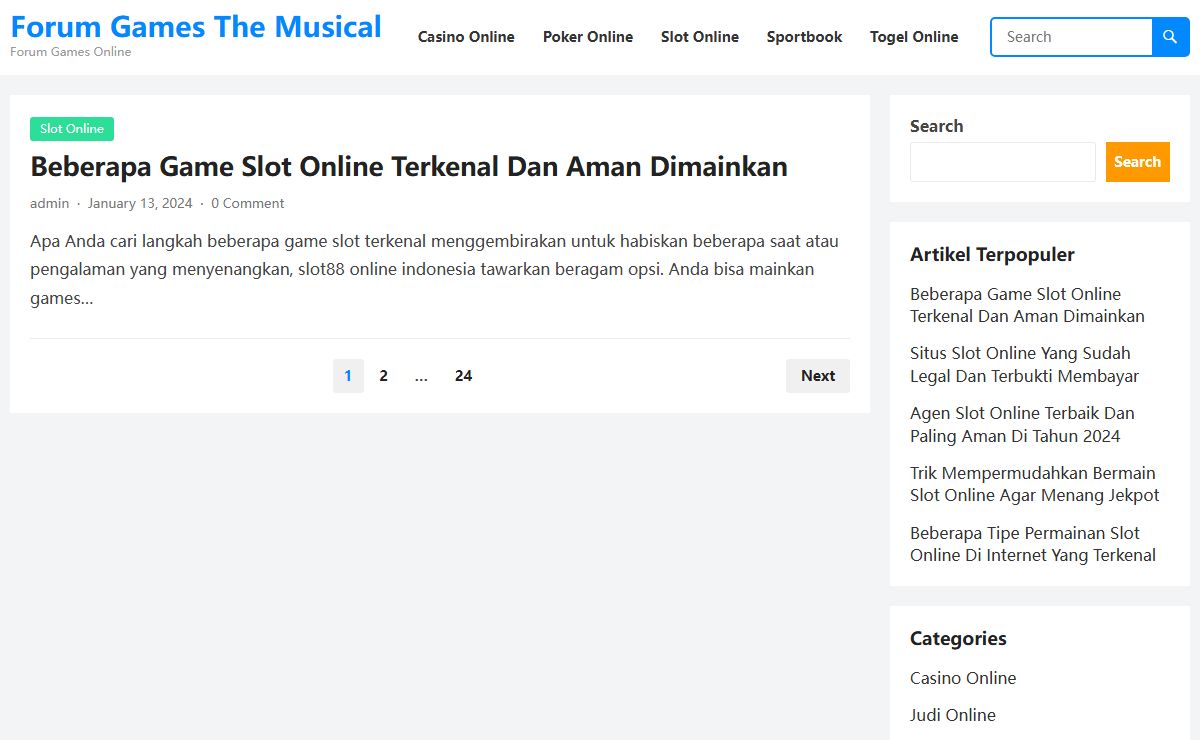 Forum Games The Musical - Forum Games Online