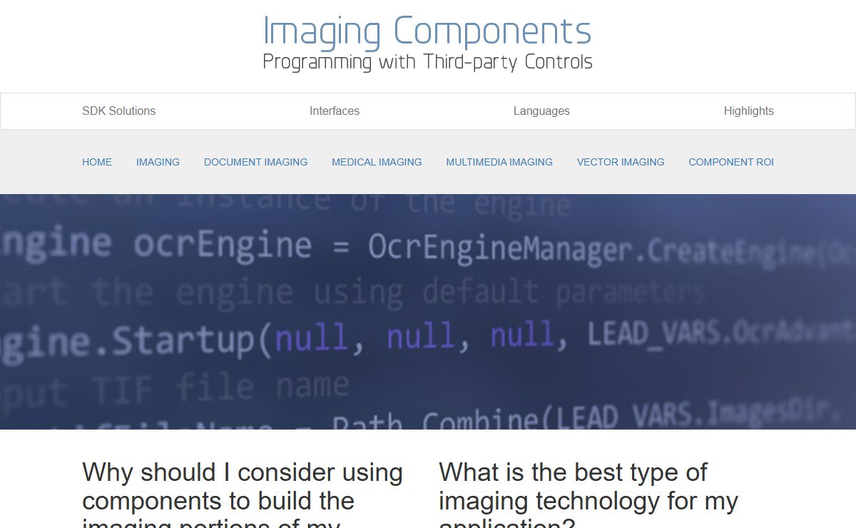 Imaging Components - Programming with Third Party Controls