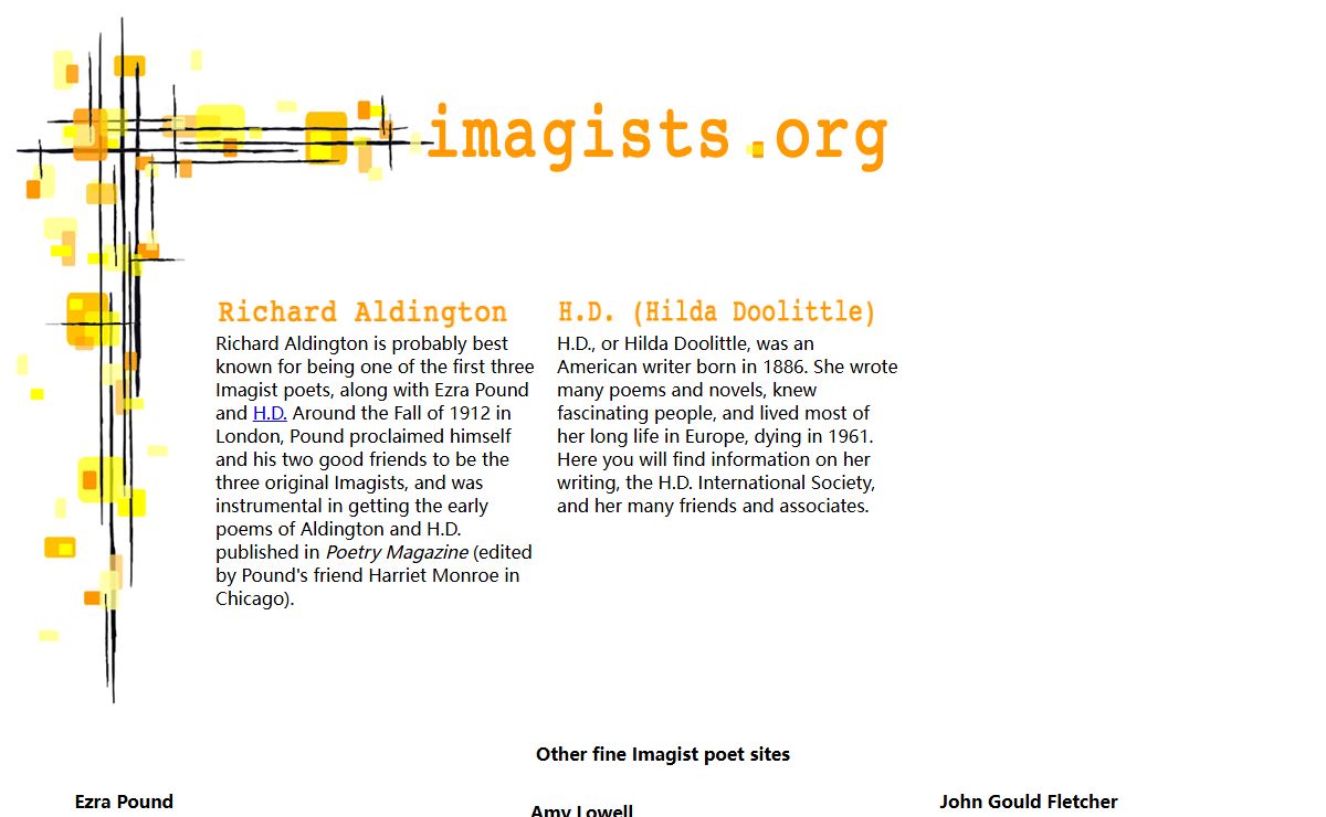 Imagists : H.D. and Aldington