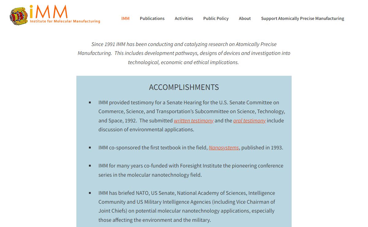 IMM - Institute for Molecular Manufacturing