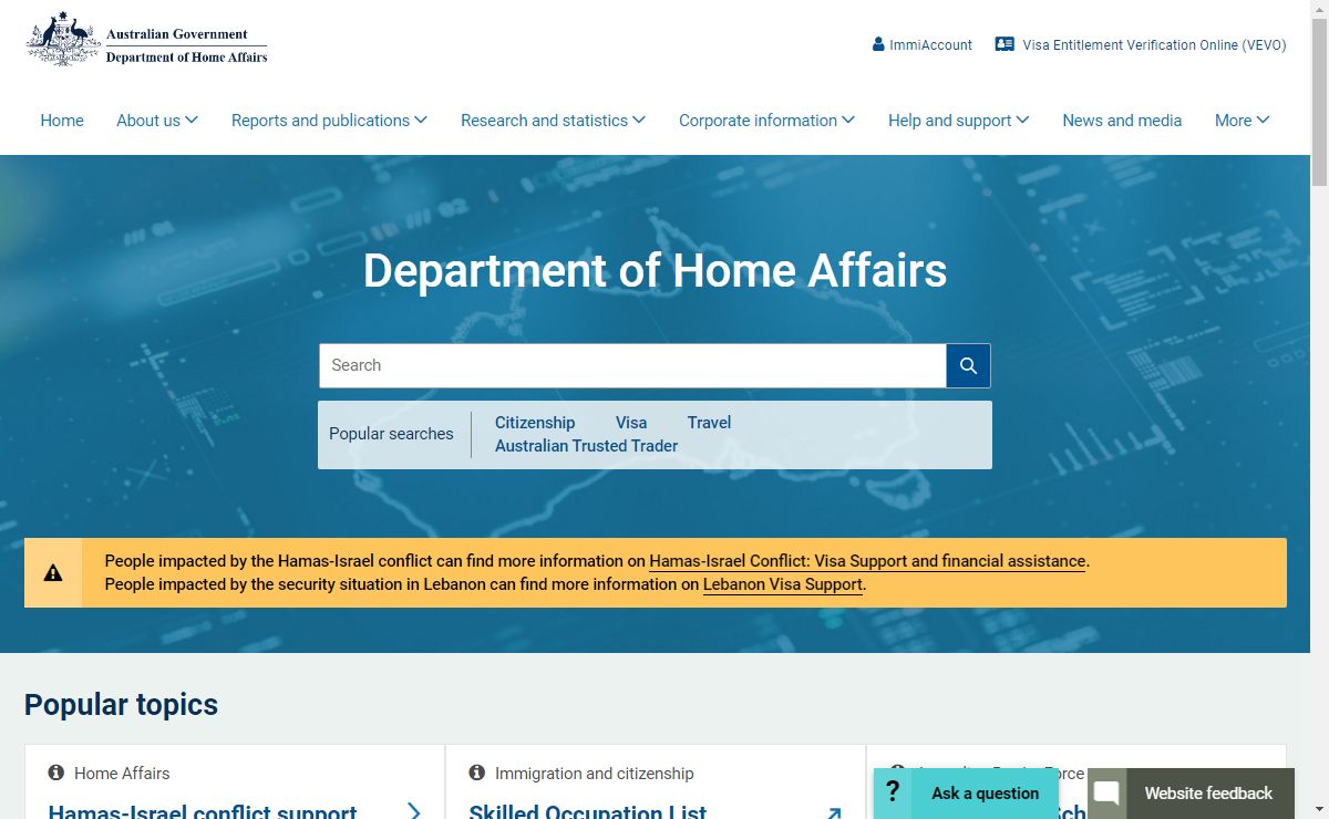 Department of Home Affairs
