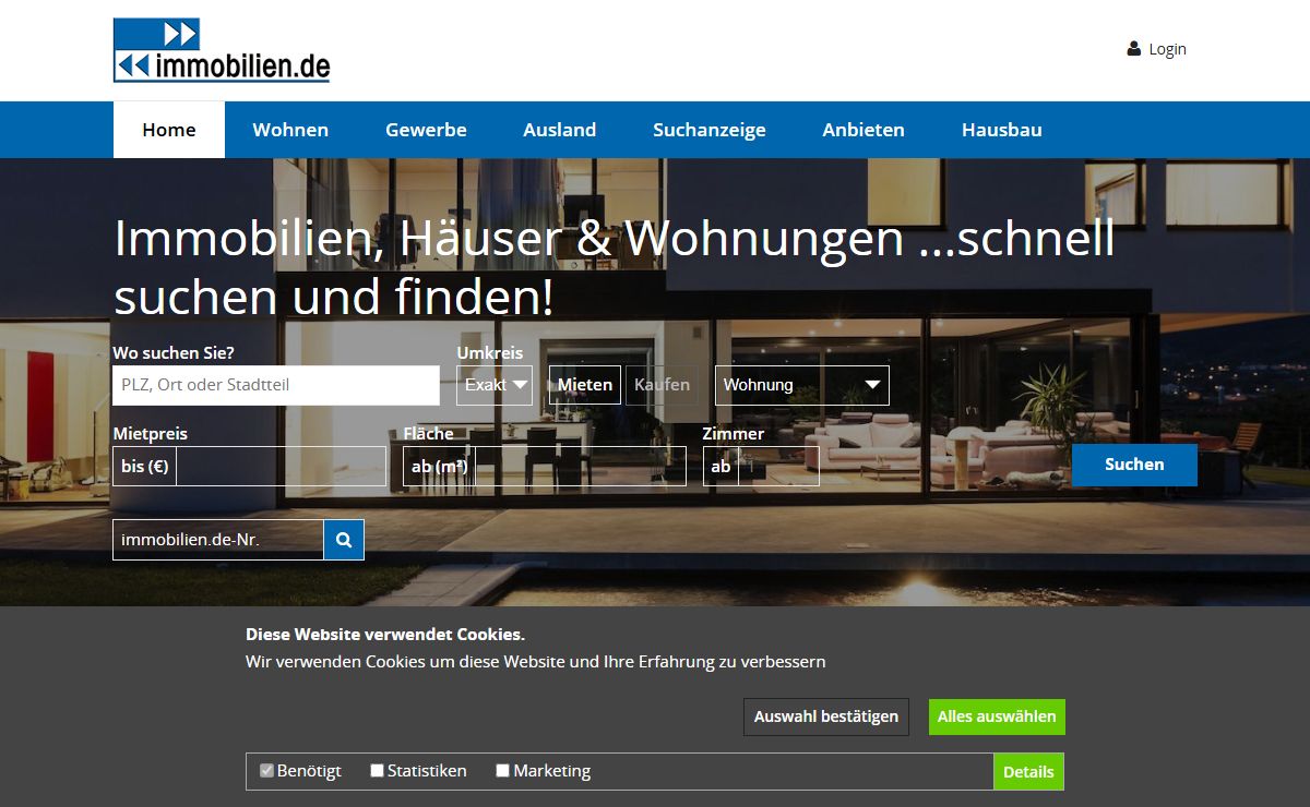 Immobilien Wohnungen und Häuser bei immobilien.de