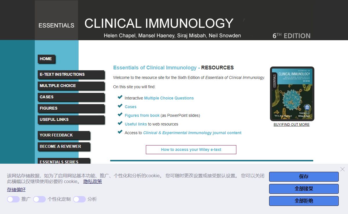Essentials of Clinical Immunology Sixth Edition - Home page