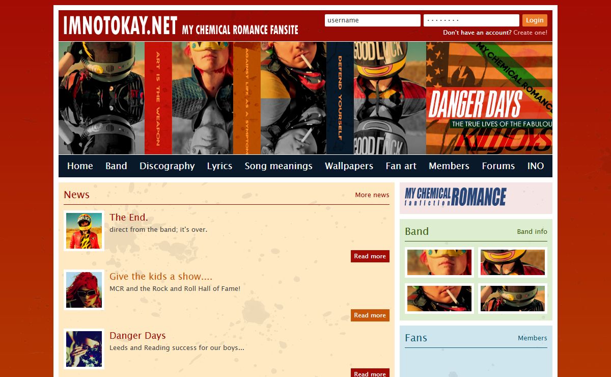 My Chemical Romance fansite - ImNotOkay.net
