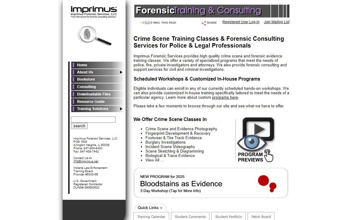 Crime Scene Training Classes | Evidence Programs