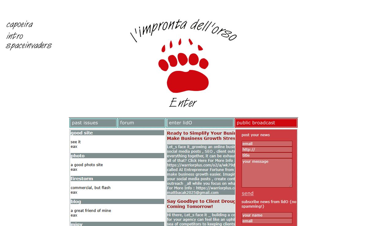 .:lidO:..:l'impronta dell'orso:.flash, webdesign and tutorial