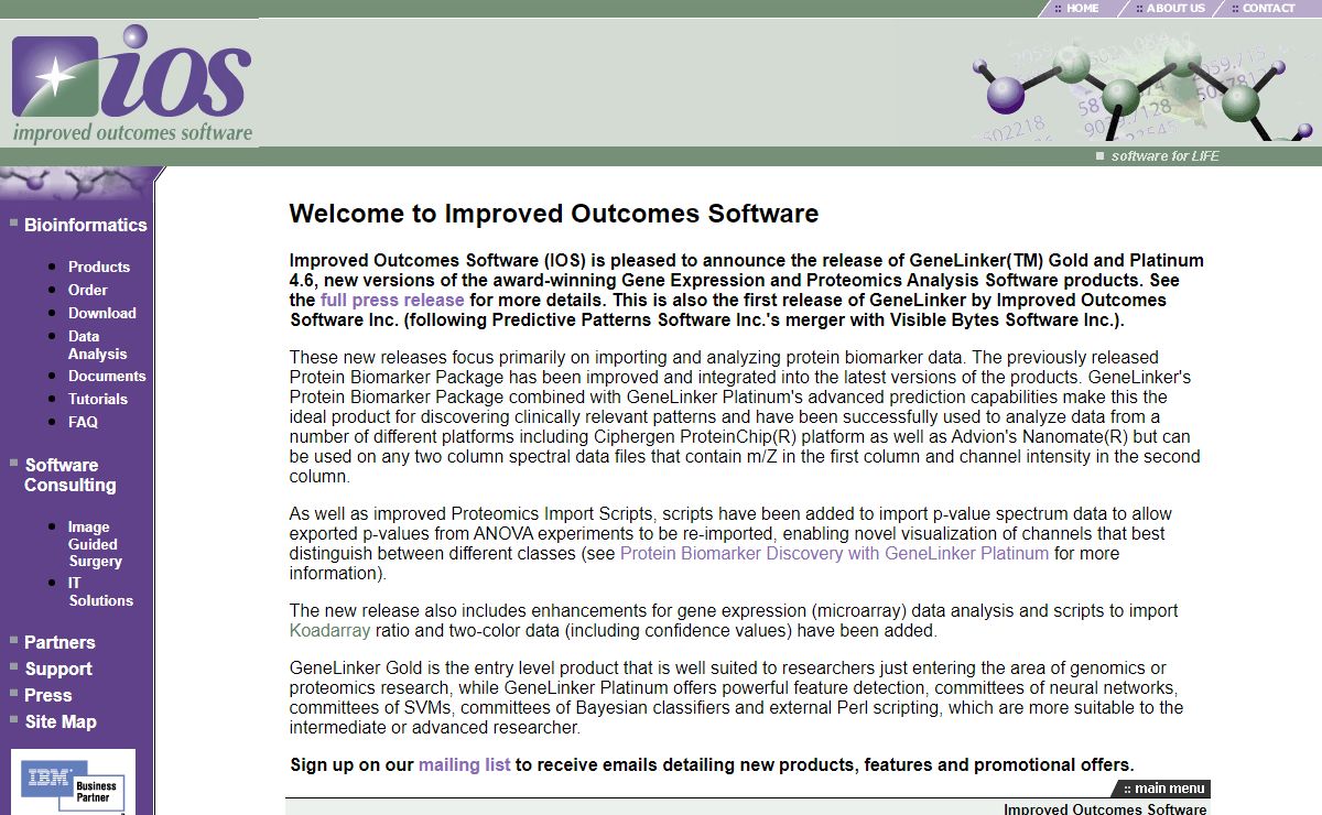 Improved Outcomes: Home - Software for gene expression (microarray) and proteomics analysis as well as software consulting for bioinformatics, image guided surgery (IGS) and information technology (IT).