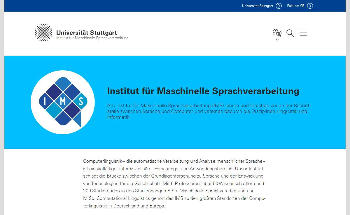 Institut für Maschinelle Sprachverarbeitung | Universität Stuttgart