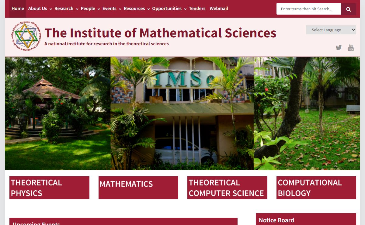 Welcome to The Institute of Mathematical Sciences | The Institute of Mathematical Sciences