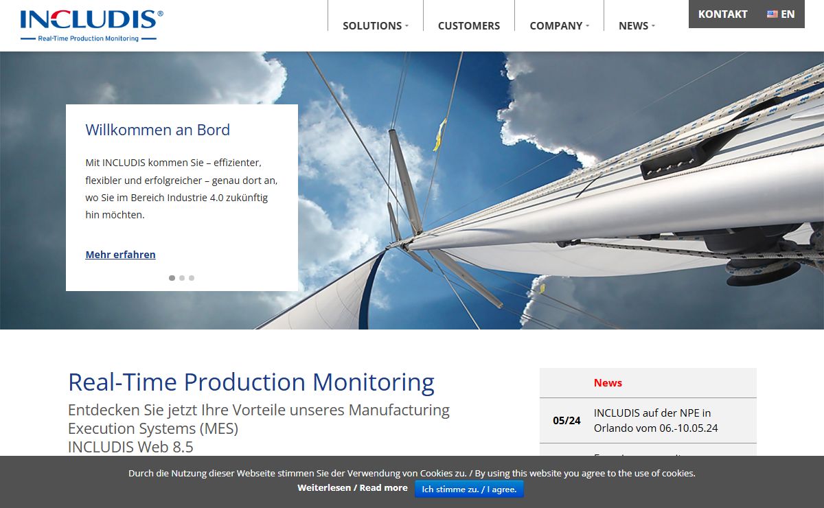 Smart Factory mit webbasiertem MES von INCLUDIS.