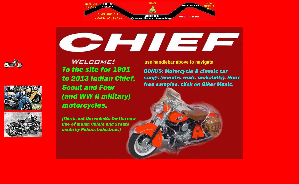 Indian Chief Motorcycles history and custom Indian bikes