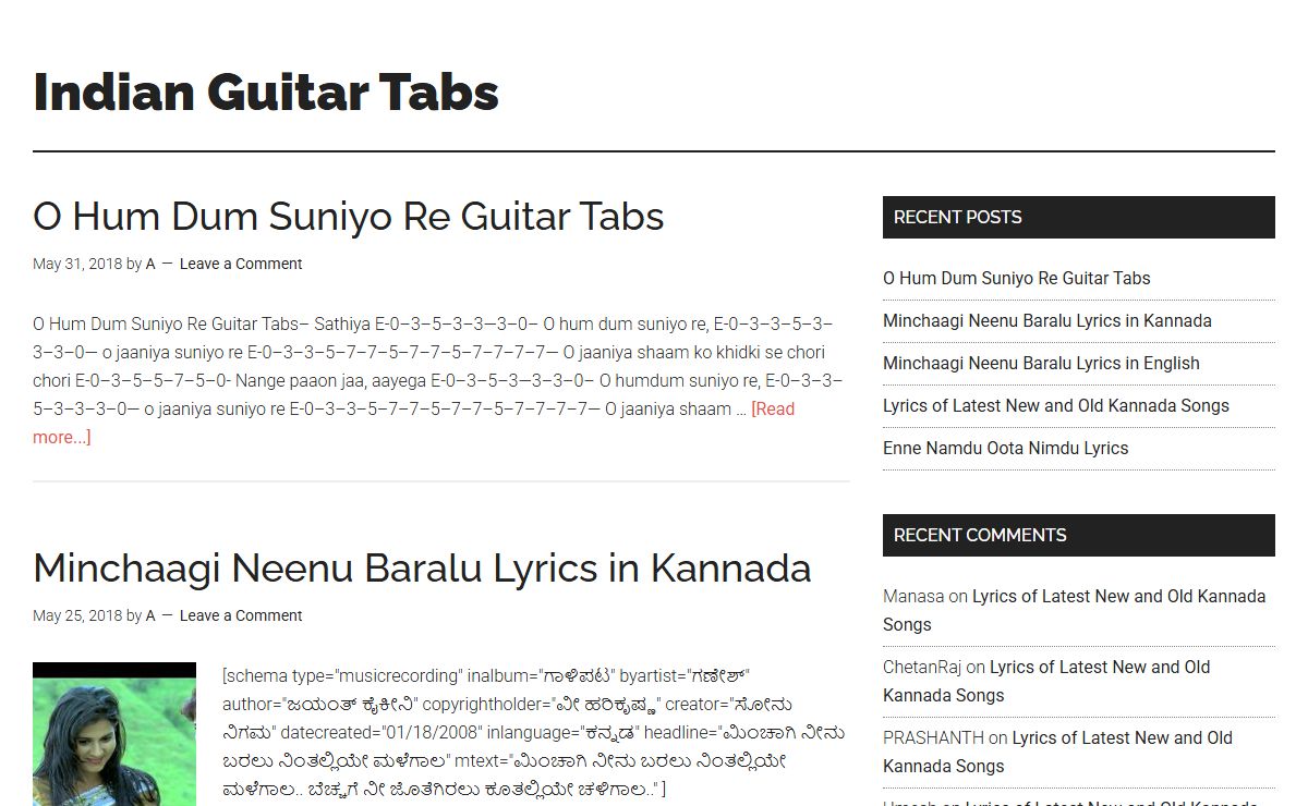 Indian Guitar Tabs