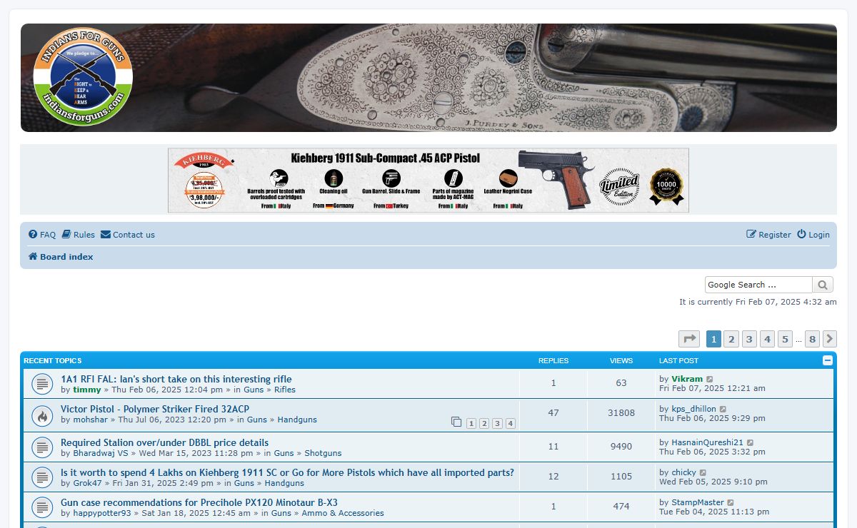 Indians For Guns - Index page