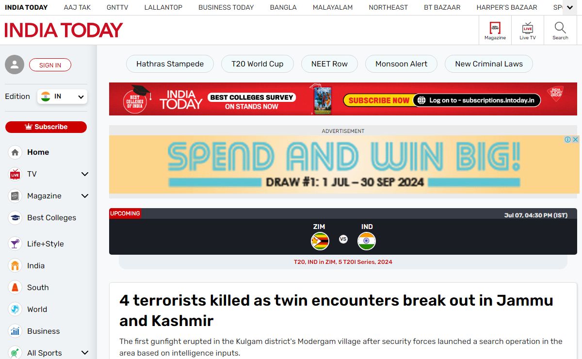 Latest News, Breaking News Today - Entertainment, Cricket, Business, Politics - IndiaToday