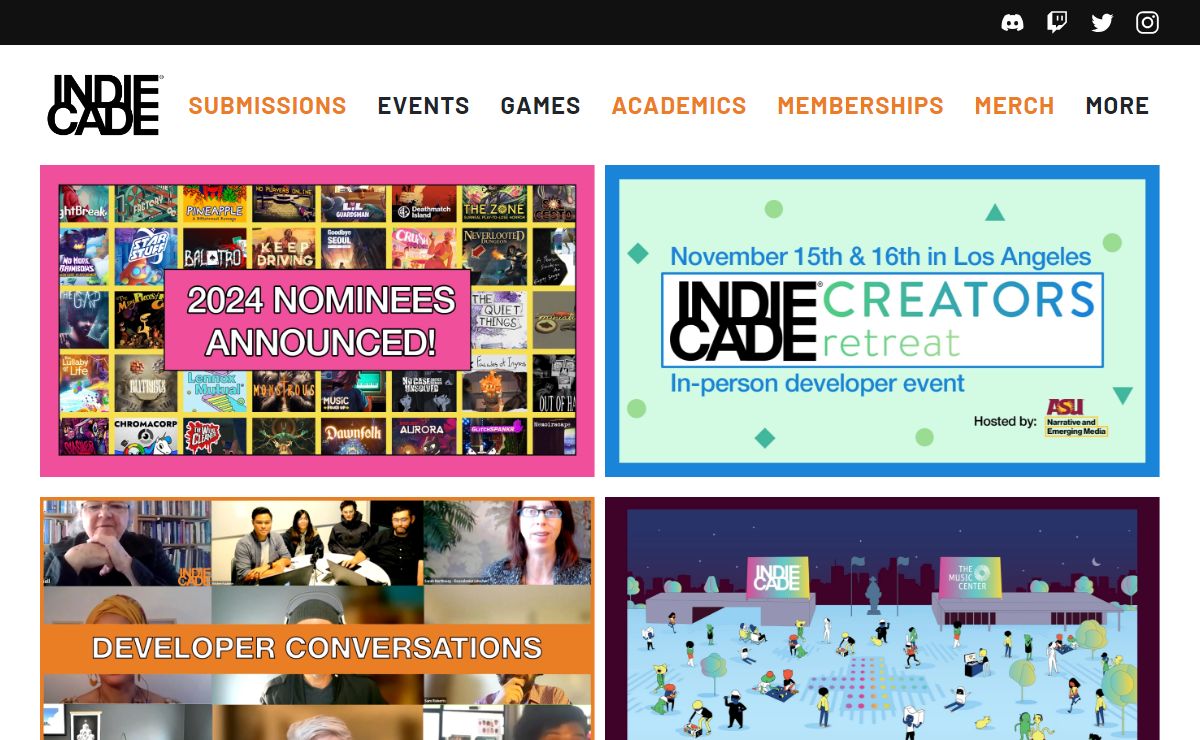 IndieCade – IndieCade is an international juried festival of independent games.