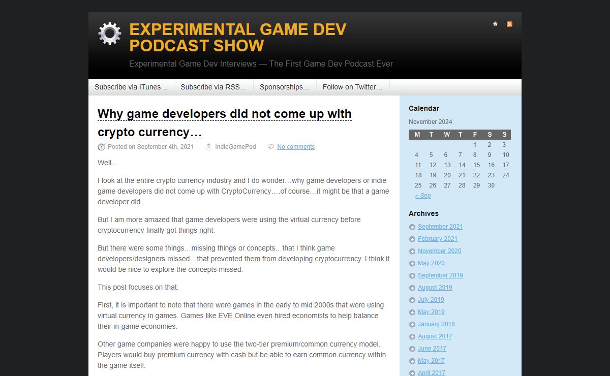 Experimental Game Dev Podcast Show