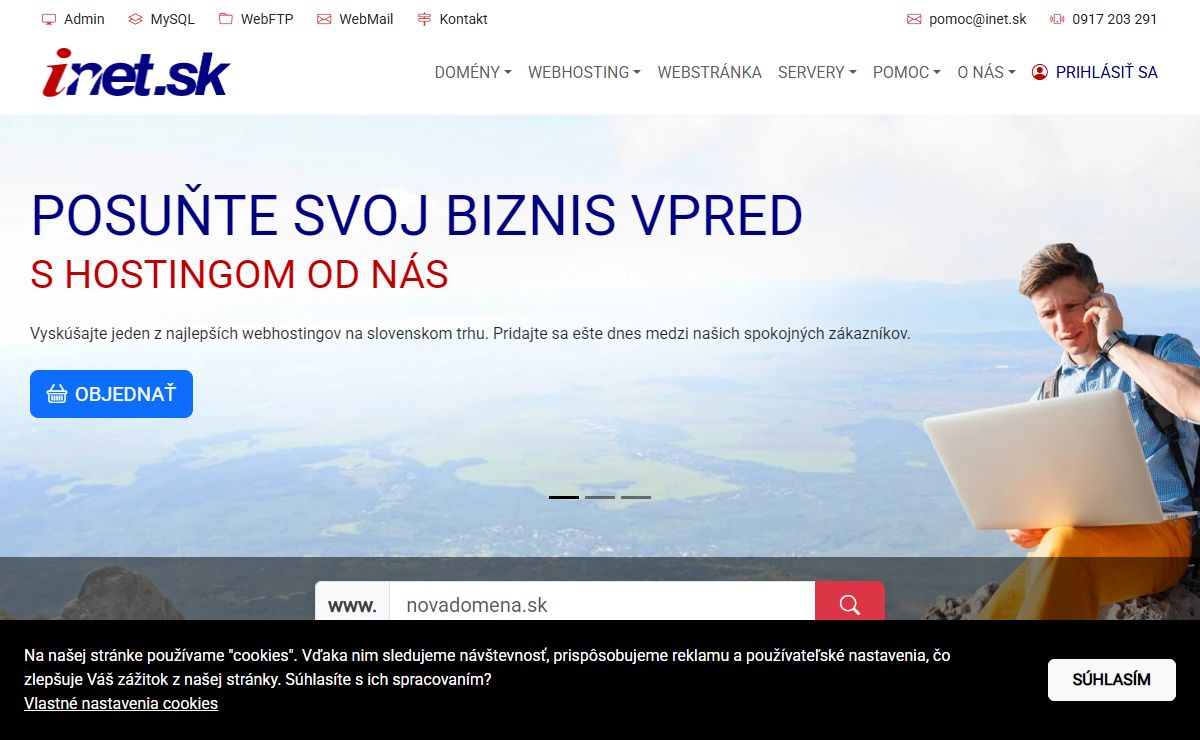 Registrácia domén, hosting, multihosting, servery a stránky | Inet.sk
