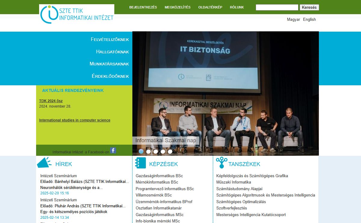 Informatikai Intézet – üdvözlet a webhelyen! | Informatikai Intézet