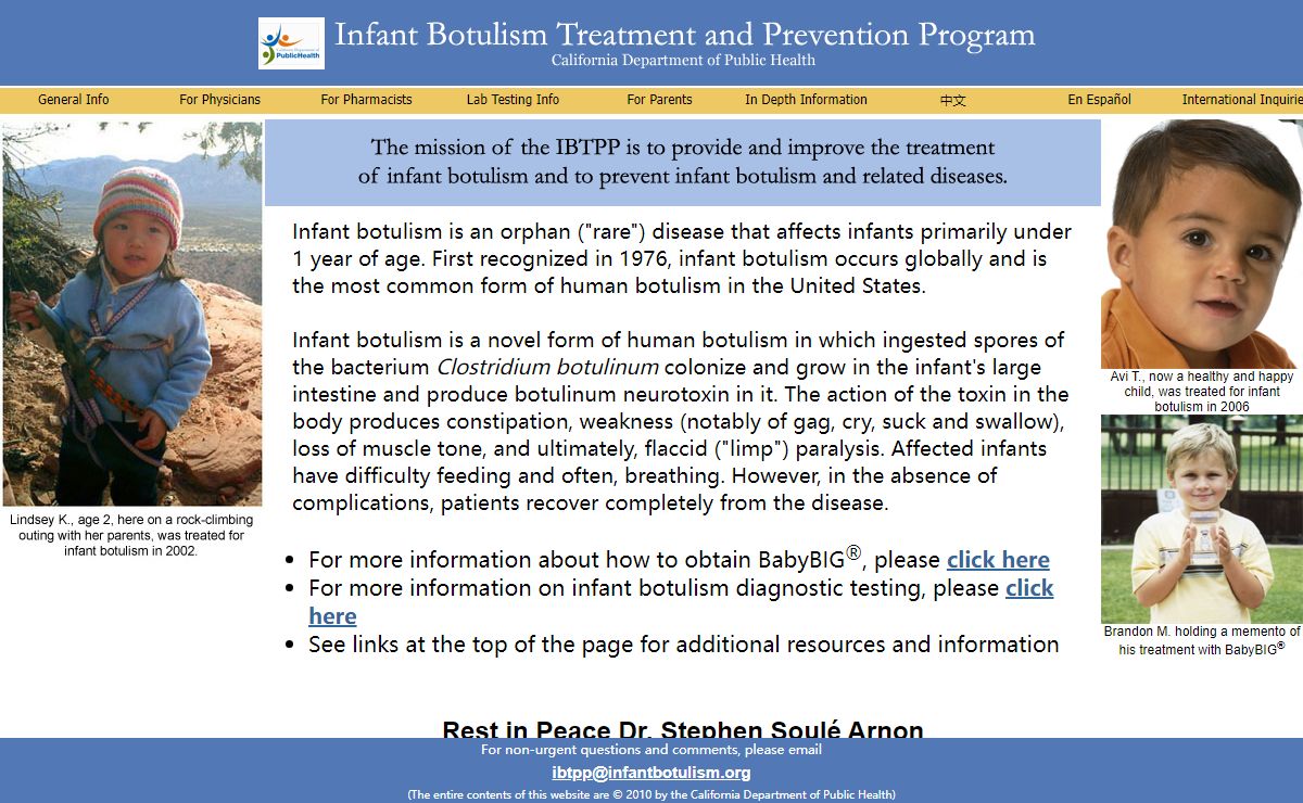 Welcome to the Infant Botulism Treatment and Prevention Program