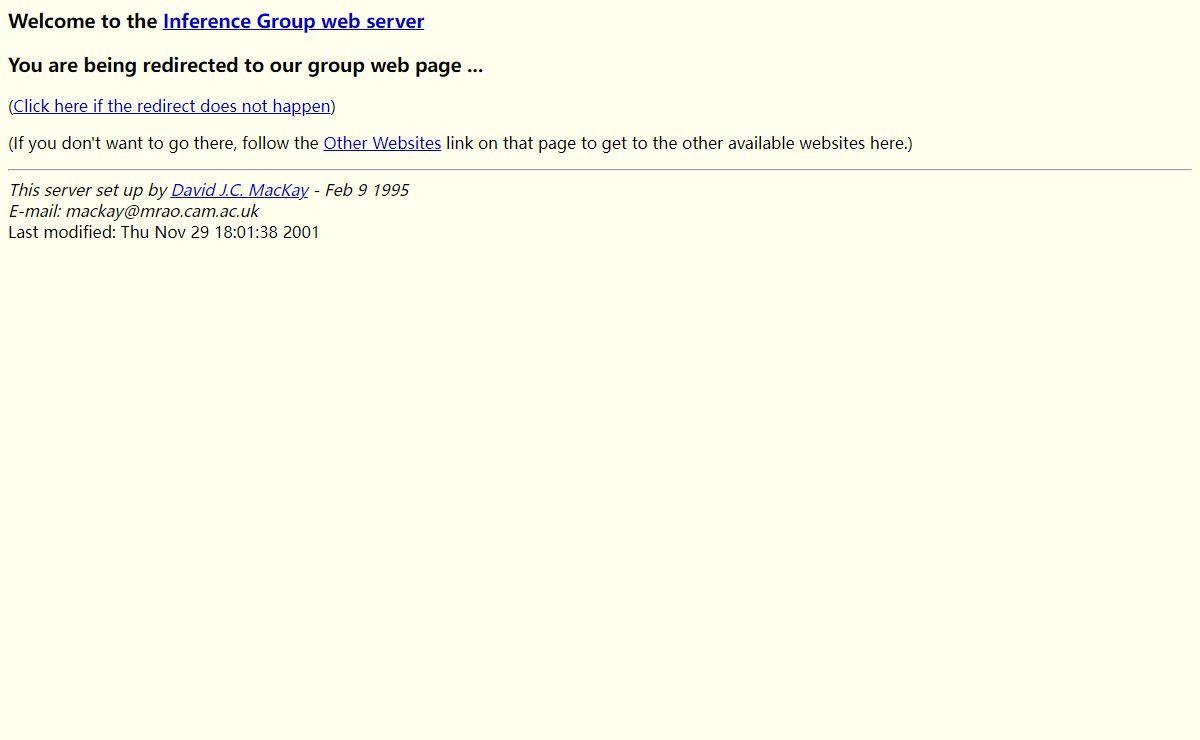 Inference Group WWW Server, Cavendish Lab, Univ of Cambridge