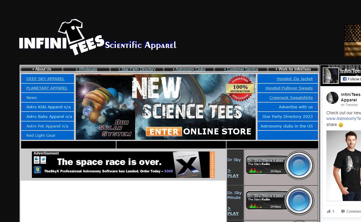 InfiniTees Scientific Apparel > Astronomy Tees, Space Shuttle, NASA and More > Call us toll free at 1.888.702.7876