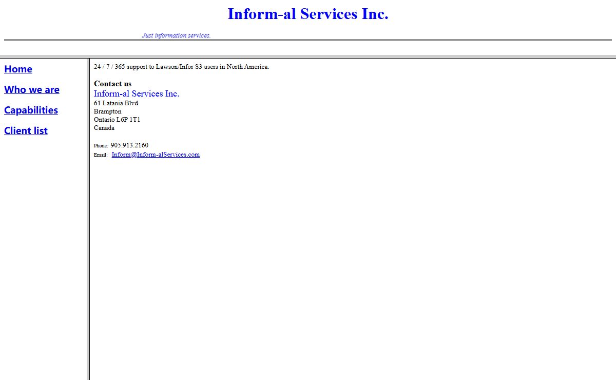 24/7/365 support to Lawson/Infor S3 users in Canada and the USA