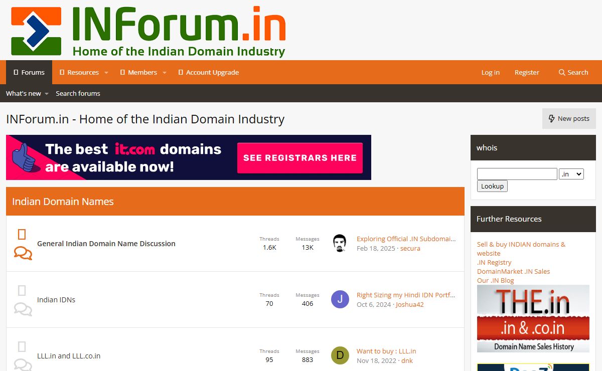 INForum.in - Home of the Indian Domain Industry